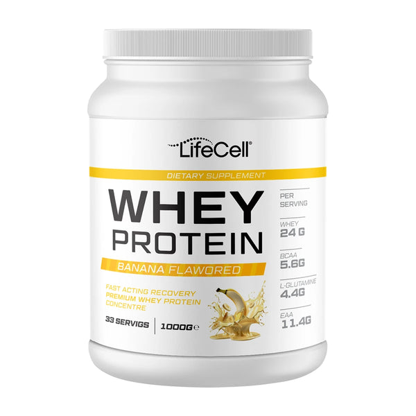 WHEY PROTEİN TOZU | MUZ AROMALI | 33 SERVİS - 1000g