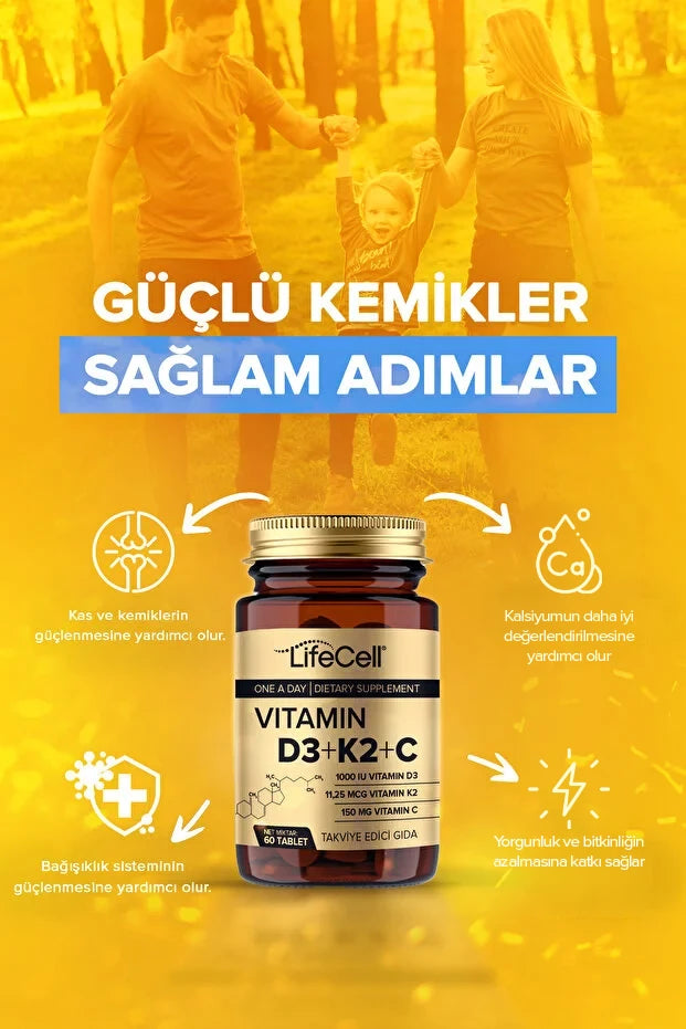 Vitamin D3 + K2 + C