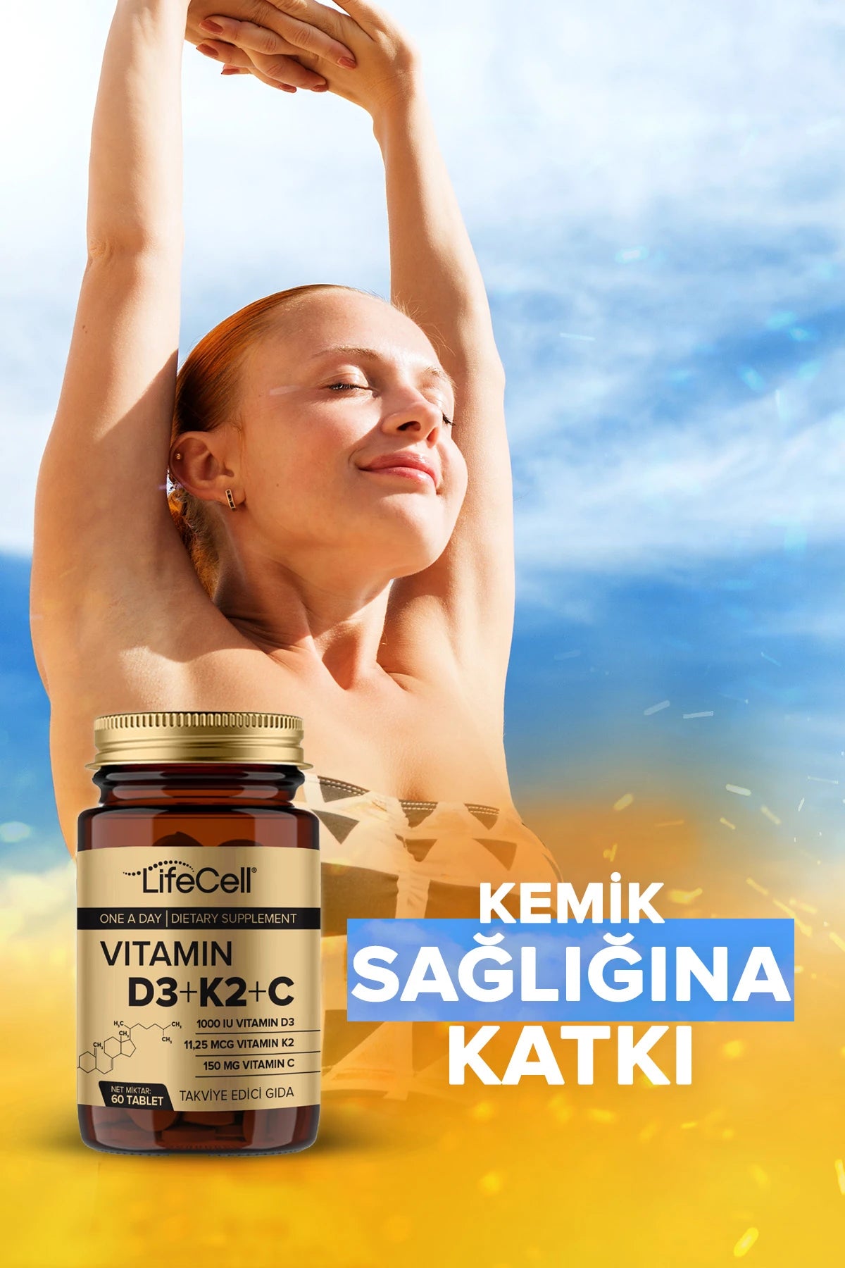 Vitamin D3 + K2 + C