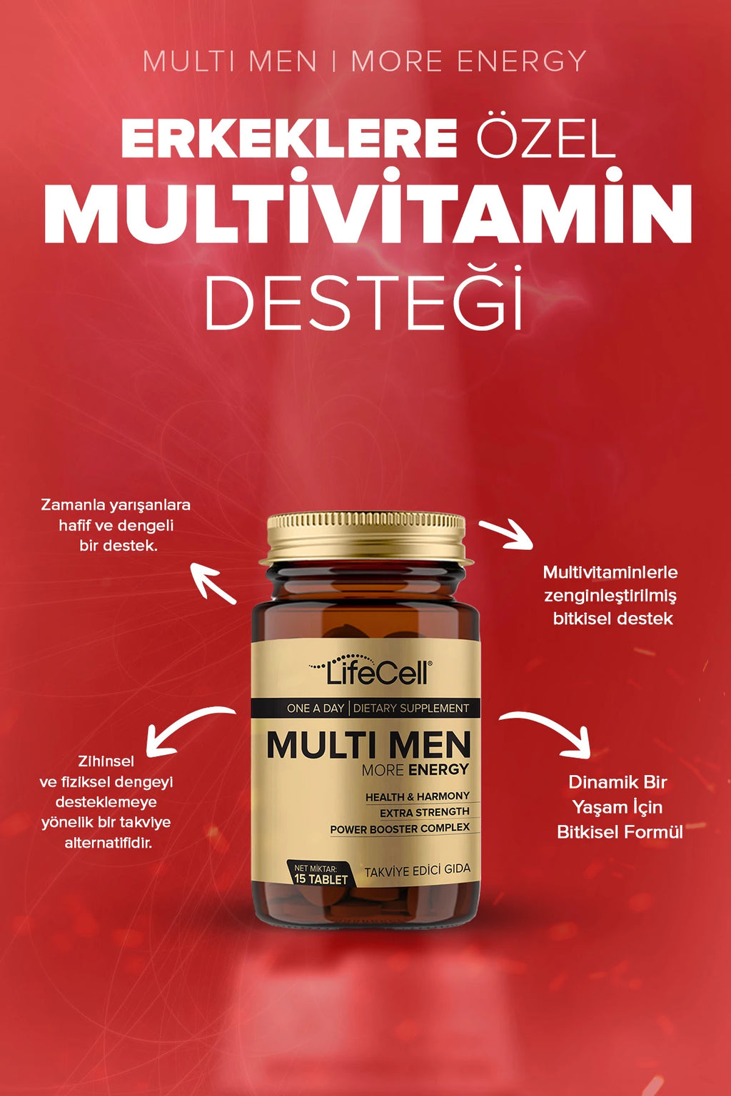 Multi Men Power Booster Complex | More Energy ( Erkeklere Özel Multivitamin Desteği )
