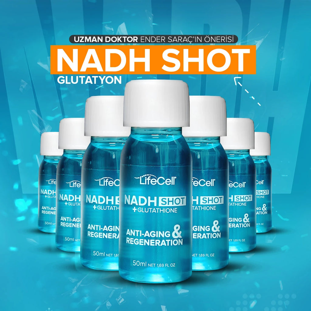 Nadh Shot + Glutathione ( Glutatyon ) Anti-Aging Takviye Edici Gıda 10 Shot