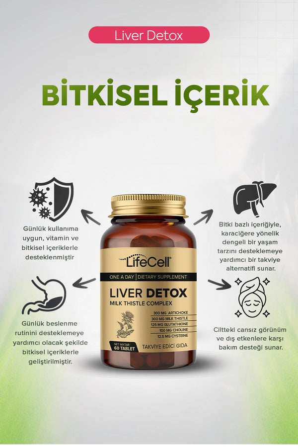 Liver Detox - Glutatyon, Devedikeni Ve Enginar İçeren Takviye Edici Gıda