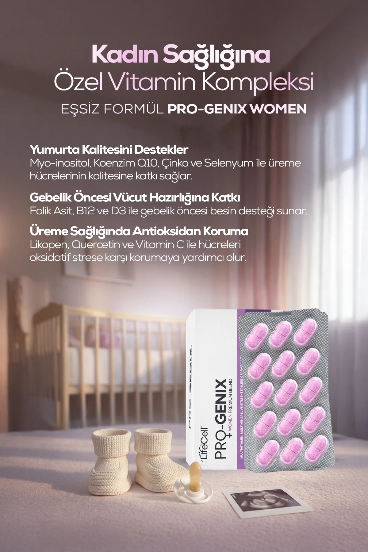 Pro-Genix Women | Multivitamin, Multimineral ve Bitki Ekstreleri İçeren Takviye Edici Gıda