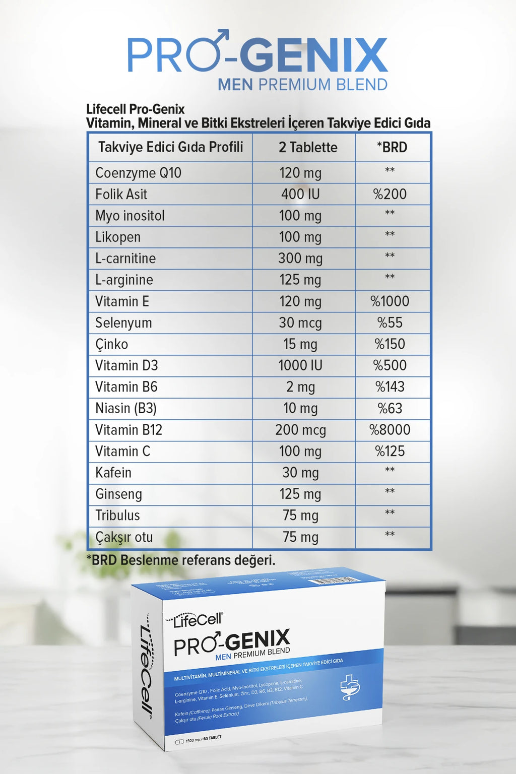 Pro-Genix Men | Multivitamin, Multimineral ve Bitki Ekstreleri İçeren Takviye Edici Gıda