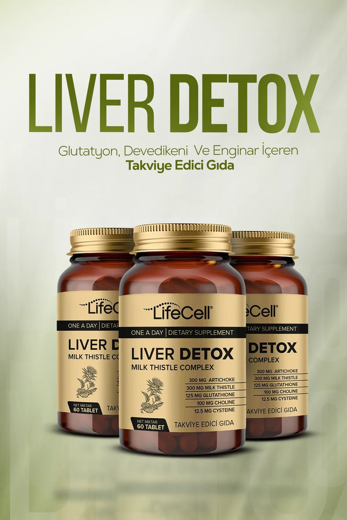 Liver Detox - Glutatyon, Devedikeni Ve Enginar İçeren Takviye Edici Gıda