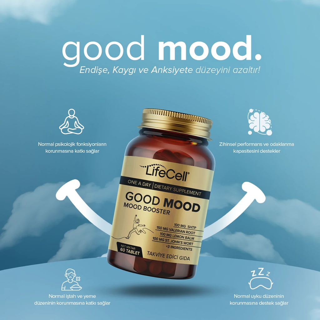 Good Mood Booster | Ruh Halinizi Dengeleyin! 5HTP ve Valerian İçeren Kompleks Takviye Edici Gıda