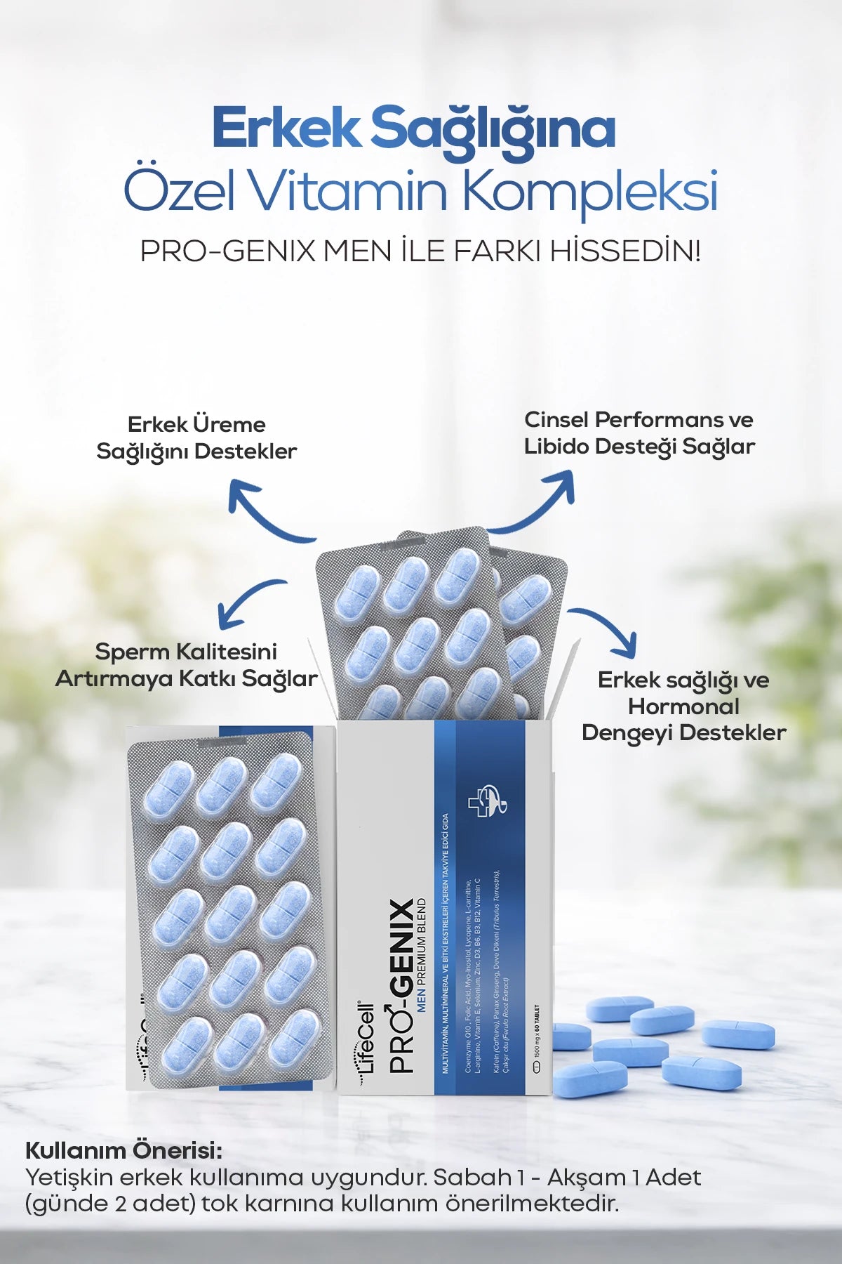 Pro-Genix Men | Multivitamin, Multimineral ve Bitki Ekstreleri İçeren Takviye Edici Gıda