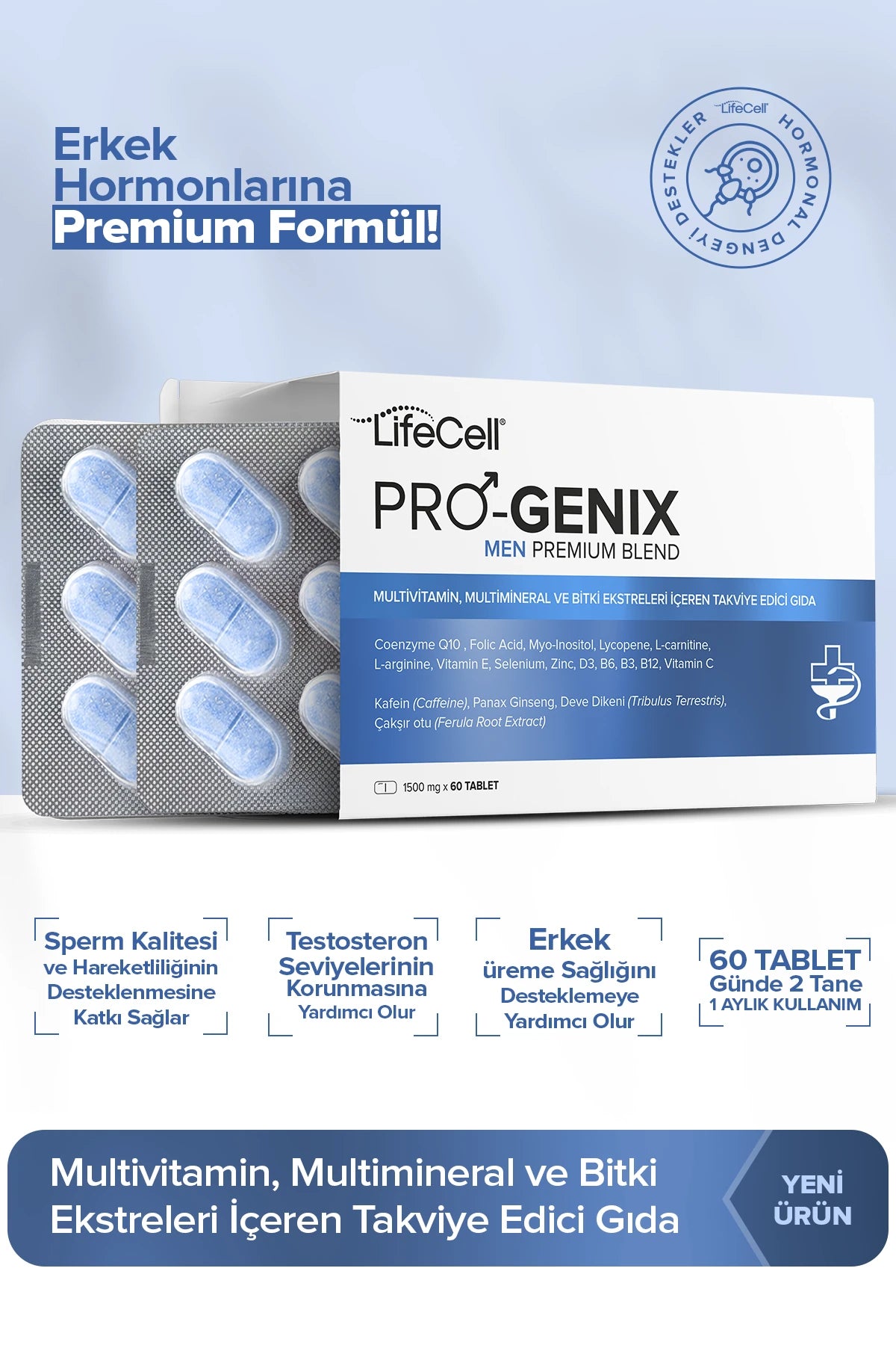 Pro-Genix Men | Multivitamin, Multimineral ve Bitki Ekstreleri İçeren Takviye Edici Gıda